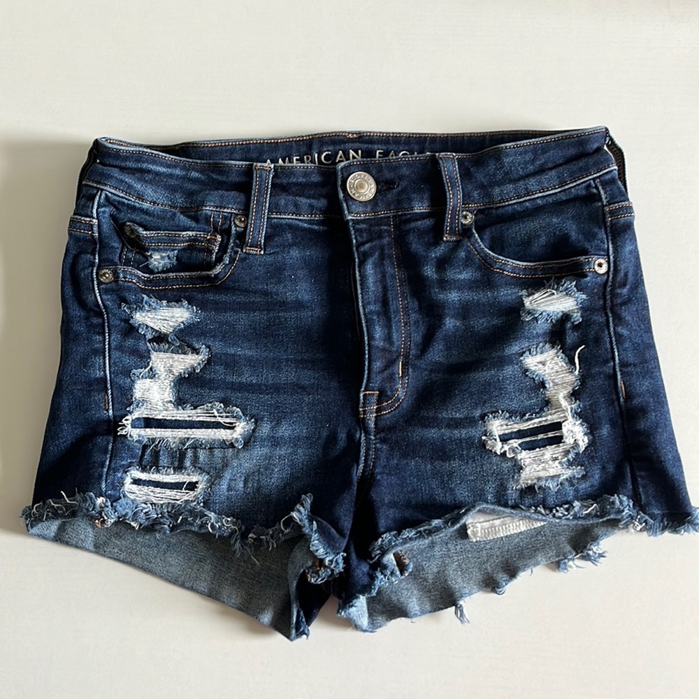 American Eagle Hi-Rise Shortie Next Level Stretch Jean Shorts
